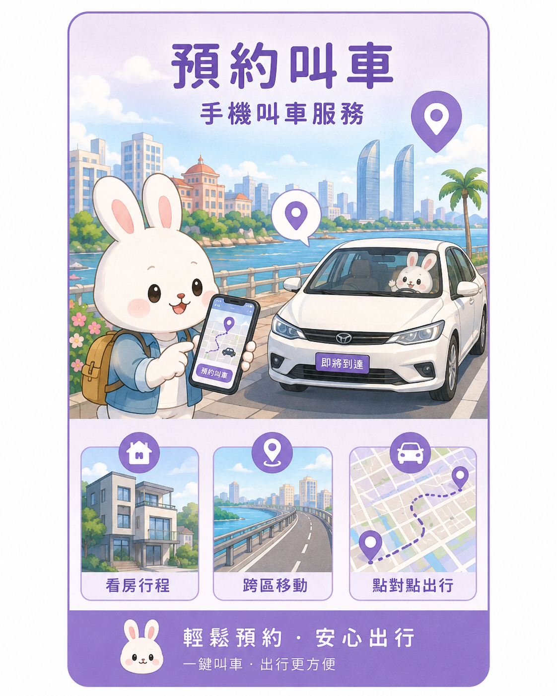 手机叫车服务与厦门城市交通情境示意